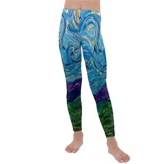 A Very Very Starry Night Kids  Lightweight Velour Leggings