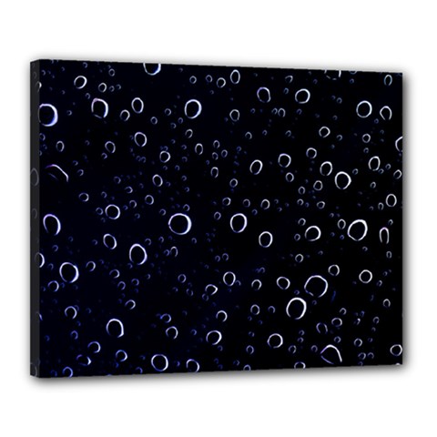 Blued Dark Bubbles Print Canvas 20  X 16  (stretched)