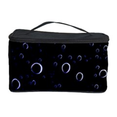 Blued Dark Bubbles Print Cosmetic Storage