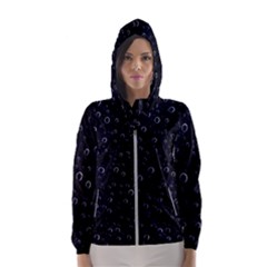 Blued Dark Bubbles Print Hooded Windbreaker (women)