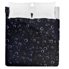 Blued Dark Bubbles Print Duvet Cover Double Side (queen Size)