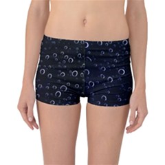 Blued Dark Bubbles Print Reversible Boyleg Bikini Bottoms