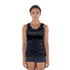 Blued Dark Bubbles Print Sport Tank Top 