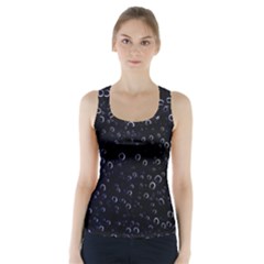 Blued Dark Bubbles Print Racer Back Sports Top