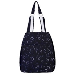 Blued Dark Bubbles Print Center Zip Backpack by dflcprintsclothing