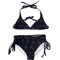 Blued Dark Bubbles Print Kids  Classic Bikini Set by dflcprintsclothing