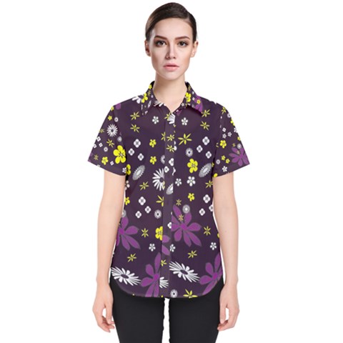 Buttercups & Violets Women s Short Sleeve Shirt by WensdaiAmbrose