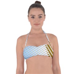 Diagonal Seamless Line Design Halter Bandeau Bikini Top by LoolyElzayat