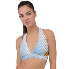 Diagonal Seamless Line Design Halter Plunge Bikini Top by LoolyElzayat