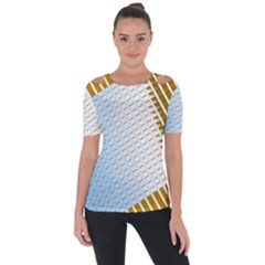 Diagonal Seamless Line Design Shoulder Cut Out Short Sleeve Top by LoolyElzayat