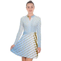 Diagonal Seamless Line Design Long Sleeve Panel Dress by LoolyElzayat