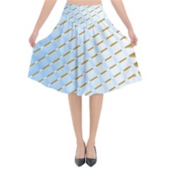 Diagonal Seamless Line Design Flared Midi Skirt by LoolyElzayat