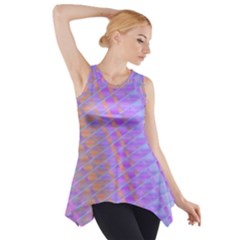 Diagonal Line Design Art Side Drop Tank Tunic