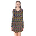 For The Love Of Soul And Mind In A Happy Mood Long Sleeve V-neck Flare Dress View1