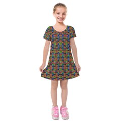 For The Love Of Soul And Mind In A Happy Mood Kids  Short Sleeve Velvet Dress by pepitasart