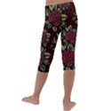 Roses Red Kids  Lightweight Velour Capri Leggings  View4