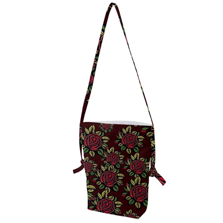 Roses Red Folding Shoulder Bag