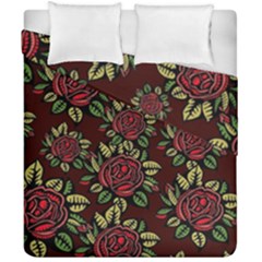 Roses Red Duvet Cover Double Side (california King Size) by WensdaiAmbrose