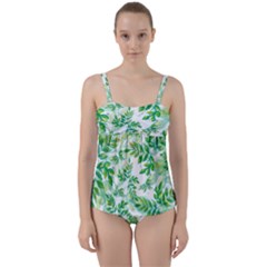 Tiny Tree Branches Twist Front Tankini Set by WensdaiAmbrose