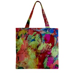 Neon World  Zipper Grocery Tote Bag by arwwearableart