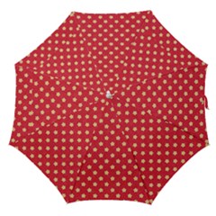 Red Hot Polka Dots Straight Umbrellas by WensdaiAmbrose