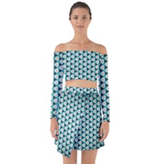 Digital Art Triangle Off Shoulder Top With Skirt Set