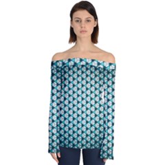 Digital Art Triangle Off Shoulder Long Sleeve Top