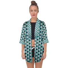 Digital Art Triangle Open Front Chiffon Kimono