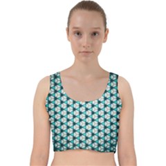 Digital Art Triangle Velvet Racer Back Crop Top