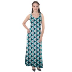 Digital Art Triangle Sleeveless Velour Maxi Dress