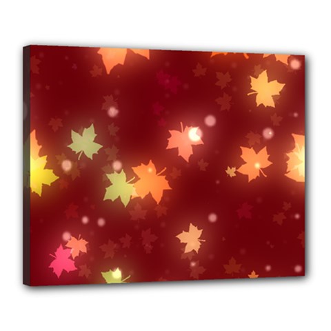 Leaf Leaves Bokeh Background Canvas 20  X 16  (stretched) by Mariart