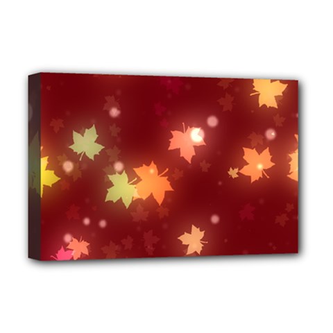 Leaf Leaves Bokeh Background Deluxe Canvas 18  X 12  (stretched) by Mariart