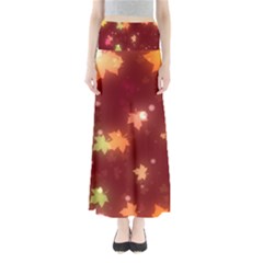 Leaf Leaves Bokeh Background Full Length Maxi Skirt by Mariart