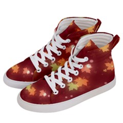 Leaf Leaves Bokeh Background Women s Hi-top Skate Sneakers