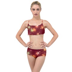 Leaf Leaves Bokeh Background Layered Top Bikini Set