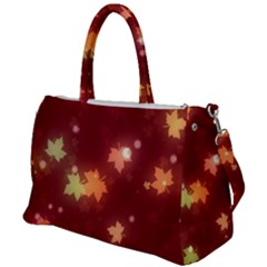 Leaf Leaves Bokeh Background Duffel Travel Bag by Mariart