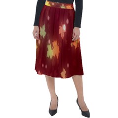 Leaf Leaves Bokeh Background Classic Velour Midi Skirt 