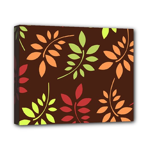 Leaves Foliage Pattern Design Canvas 10  X 8  (stretched) by Mariart