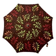 Leaves Foliage Pattern Design Hook Handle Umbrellas (small) by Mariart