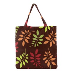 Leaves Foliage Pattern Design Grocery Tote Bag by Mariart