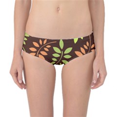 Leaves Foliage Pattern Design Classic Bikini Bottoms by Mariart