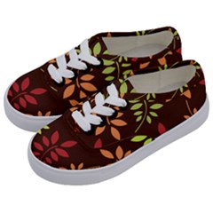 Leaves Foliage Pattern Design Kids  Classic Low Top Sneakers