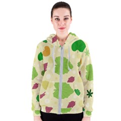 Leaves Background Leaf Women s Zipper Hoodie by Mariart