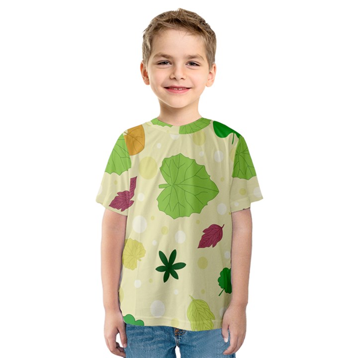 Leaves Background Leaf Kids  Sport Mesh Tee