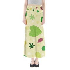 Leaves Background Leaf Full Length Maxi Skirt by Mariart