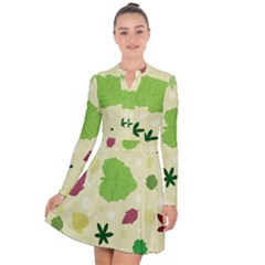 Leaves Background Leaf Long Sleeve Panel Dress