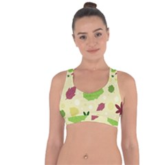 Leaves Background Leaf Cross String Back Sports Bra by Mariart