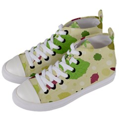 Leaves Background Leaf Women s Mid-top Canvas Sneakers