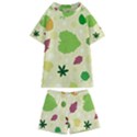 Leaves Background Leaf Kids  Swim Tee and Shorts Set View1