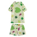 Leaves Background Leaf Kids  Swim Tee and Shorts Set View2